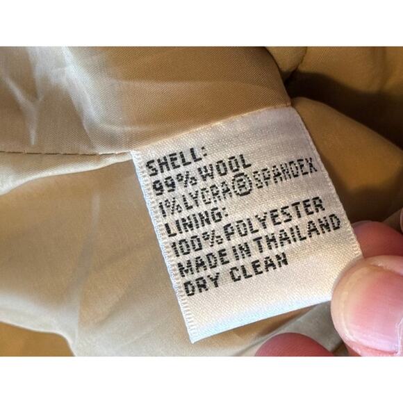 Talbots Blazer Women 10 Tan Wool Spandex Business Office Workwear Preppy Lined - Picture 6 of 7